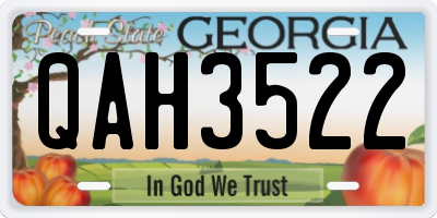 GA license plate QAH3522