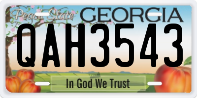 GA license plate QAH3543