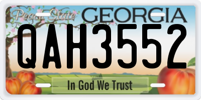 GA license plate QAH3552