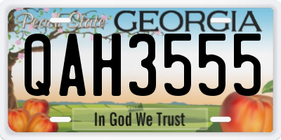 GA license plate QAH3555