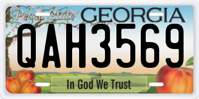 GA license plate QAH3569