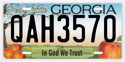 GA license plate QAH3570