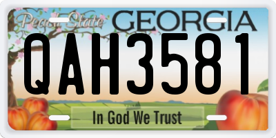 GA license plate QAH3581