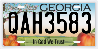 GA license plate QAH3583