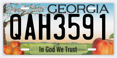 GA license plate QAH3591