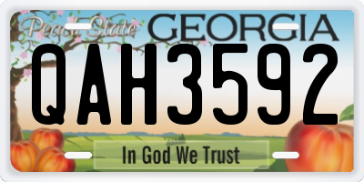 GA license plate QAH3592