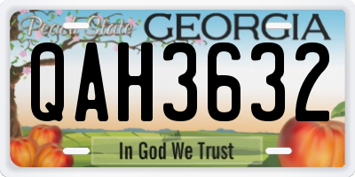 GA license plate QAH3632