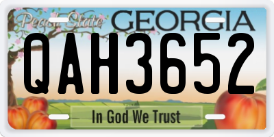 GA license plate QAH3652