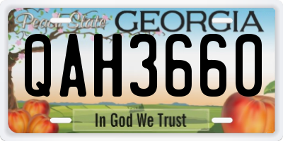 GA license plate QAH3660