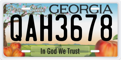 GA license plate QAH3678