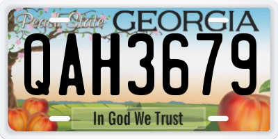GA license plate QAH3679