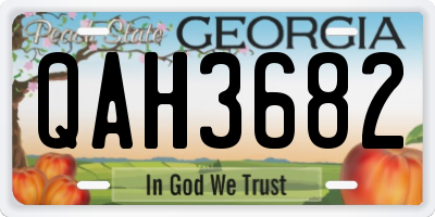 GA license plate QAH3682