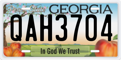 GA license plate QAH3704