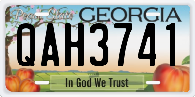 GA license plate QAH3741