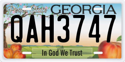 GA license plate QAH3747