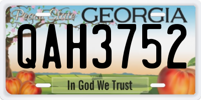 GA license plate QAH3752