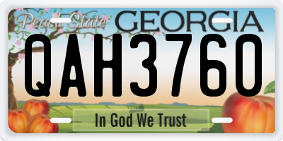 GA license plate QAH3760