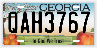 GA license plate QAH3767