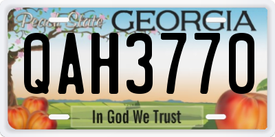 GA license plate QAH3770