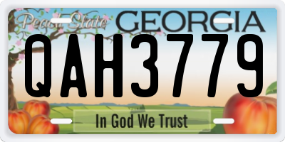 GA license plate QAH3779