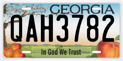 GA license plate QAH3782