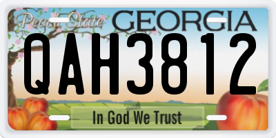 GA license plate QAH3812