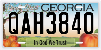 GA license plate QAH3840