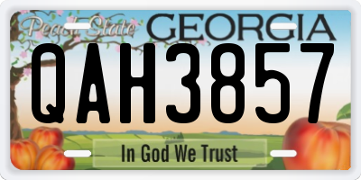 GA license plate QAH3857