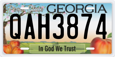 GA license plate QAH3874