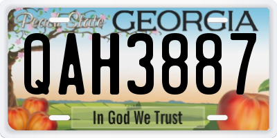 GA license plate QAH3887