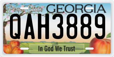 GA license plate QAH3889