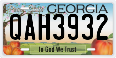GA license plate QAH3932