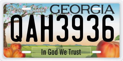 GA license plate QAH3936