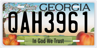 GA license plate QAH3961