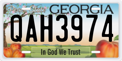 GA license plate QAH3974
