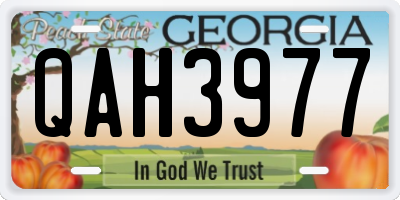 GA license plate QAH3977