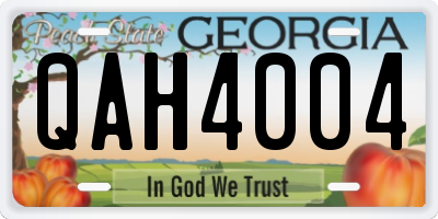 GA license plate QAH4004