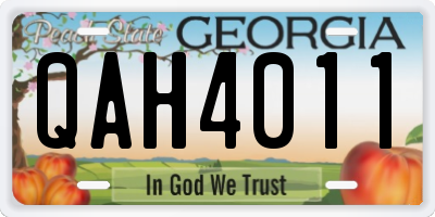 GA license plate QAH4011