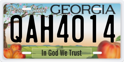 GA license plate QAH4014