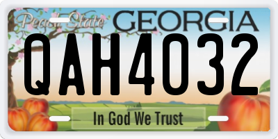 GA license plate QAH4032