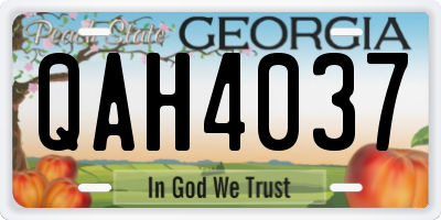 GA license plate QAH4037