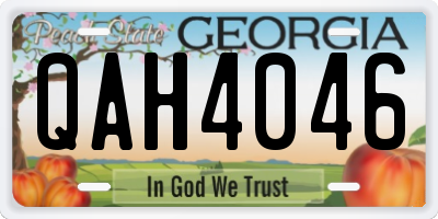 GA license plate QAH4046