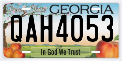 GA license plate QAH4053