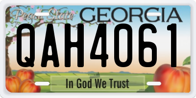 GA license plate QAH4061
