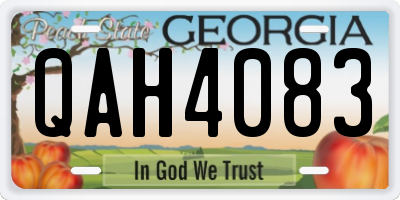 GA license plate QAH4083
