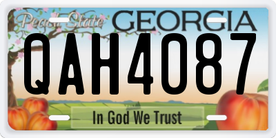 GA license plate QAH4087