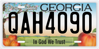 GA license plate QAH4090