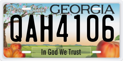 GA license plate QAH4106