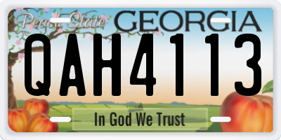 GA license plate QAH4113