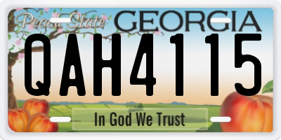 GA license plate QAH4115